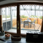 Blick zur überdachten Terrasse